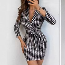 Stacked Lapel Suit Skirt
