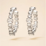 Circular Earrings with Personalized Rhinestone Earrings