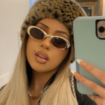 Metal Frame Elliptical Sunglasses