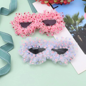 Polka Dot Organza Decorative Sunglasses