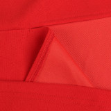 Strapless Solid Color Fish Bone Strapless Tail Dress