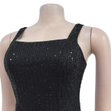 Bead Feather Suspender Dress