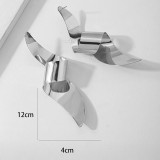 Steel Coil Spiral Earrings Smooth Large-sized Exaggerated Earrings