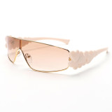 Y2K One-piece Sunglasses with Flower Metal Frame Sunglasses