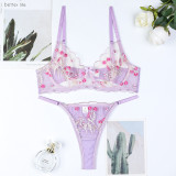 Flower Embroidery Wave Lace Perspective Fun Underwear
