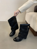 Color Blocked Short Boots Comfortable Sleeve Pants Tube Boots