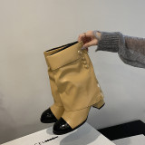 Color Blocked Short Boots Comfortable Sleeve Pants Tube Boots