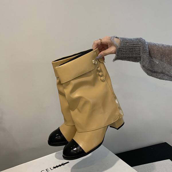 Color Blocked Short Boots Comfortable Sleeve Pants Tube Boots