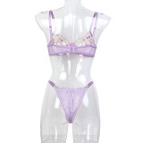 Flower Embroidery Wave Lace Perspective Fun Underwear