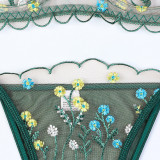Flower Embroidery Wave Lace Perspective Fun Underwear