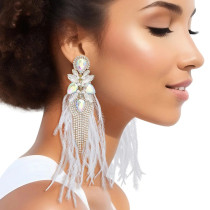 Tassel Earrings Exaggerated Feather Earrings