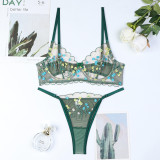 Flower Embroidery Wave Lace Perspective Fun Underwear