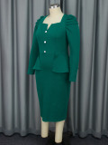 Square Collar Party Banquet Dress