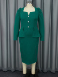 Square Collar Party Banquet Dress
