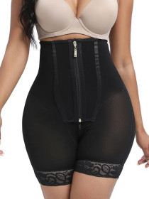 High Waisted Breasted Zipper Compression Peach Hip Slimming Compression and Body Lifting Pants