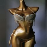 Nightclub Uniform Steel Holder Hard Cup Diamond Swimsuit