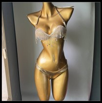 Steel Bottomed Hard Cup Swimsuit Diamond Fringed Bikini Nightclub Outfit