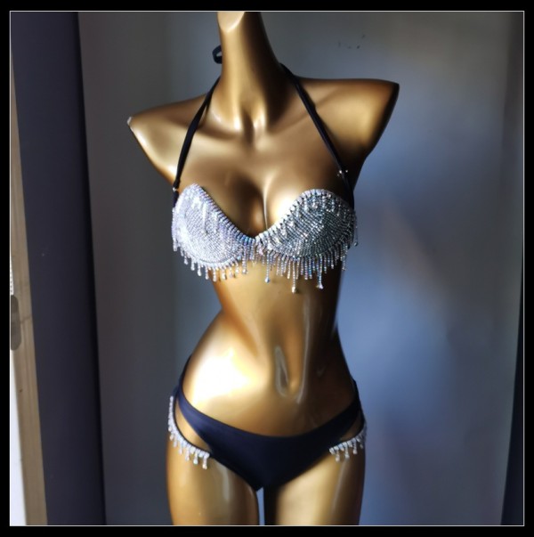 Swimsuit Diamond Fringe Bikini Nightclub Outfit