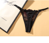 Japanese Embroidered Floral Spicy Girl Thong Breathable Mesh Oversized Underwear