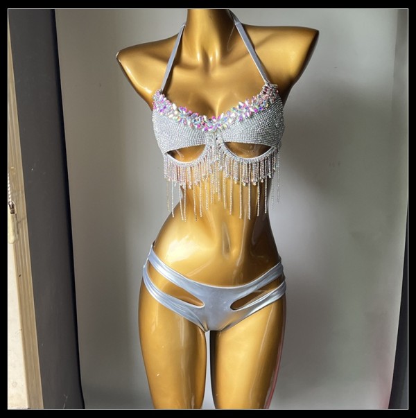 Diamond Fringe Swimsuit Bikini Nightclub Outfit