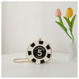 Small Bag Color Blocked Small Round Bag