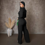 Line Splicing Long Sleeved Sports and Fitness Jumpsuit