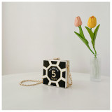 Small Bag Color Blocked Small Round Bag