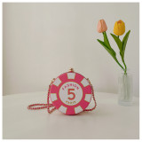 Small Bag Color Blocked Small Round Bag