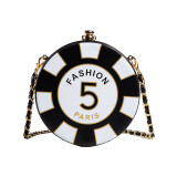 Small Bag Color Blocked Small Round Bag