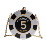 Small Bag Color Blocked Small Round Bag