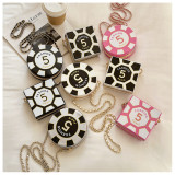 Small Bag Color Blocked Small Round Bag