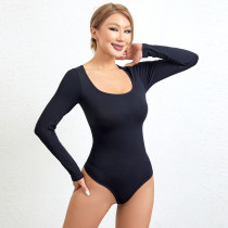 Tight Fitting Seamless High Elasticity Long Sleeved Jumpsuit