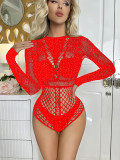 Hip Hugging Three-point Long Sleeved Hot Diamond Lingerie