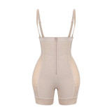 Shapewear Zipper Buckle and Body Hugging Jumpsuit