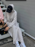 Middle East Türkiye Solid Hooded Sweater Dress
