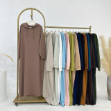 Middle East Türkiye Solid Hooded Sweater Dress