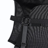 Splicing Perspective Mesh Jacket Hanging Neck Black Two-piece Jumpsuit