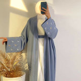 Moon Embroidery Elegant Cardigan Robe