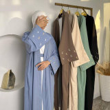 Moon Embroidery Elegant Cardigan Robe