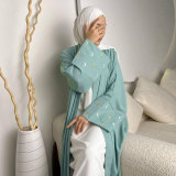 Moon Embroidery Elegant Cardigan Robe