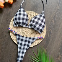 Printed Swimsuit Woven Rope Bikini