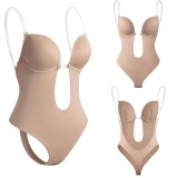 Invisible Shoulder Strap Shapewear, Backless One-piece Corset