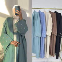 Moon Embroidery Elegant Cardigan Robe