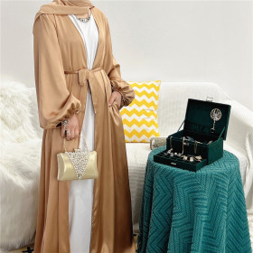 Bubble Sleeve Cardigan Colorful Elegant Long Skirt