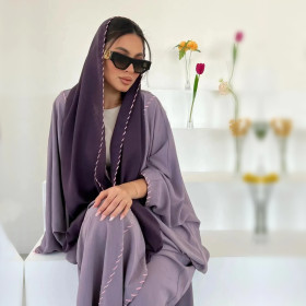 Dubai Türkiye Elegant Cardigan Headband Two-piece Set