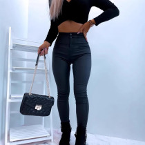 Tight Pants with Zipper at the Back Waist
