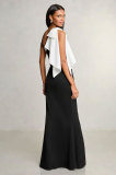 Off Shoulder High Waisted Fashionable Solid Color Dress