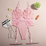 Embroidered Hanging Socks Shapewear Jumpsuit