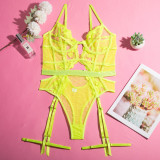 Embroidered Hanging Socks Shapewear Jumpsuit