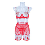 Mesh Splicing Neck Hanging Fun Suit